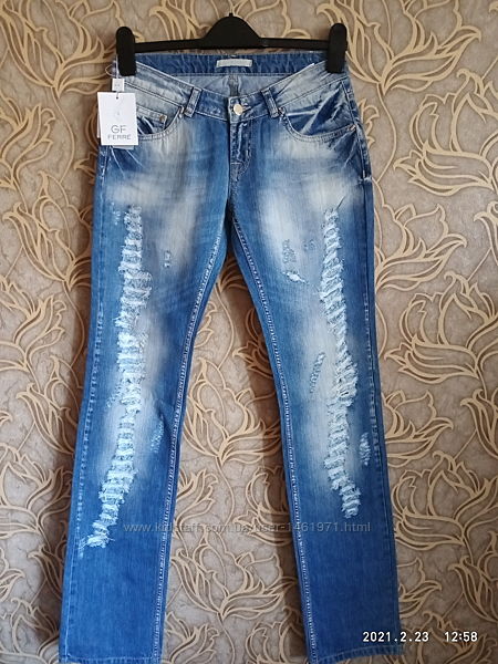 Отличные итальянские рваные узкие джинсы gf ferre milano/размер 27
