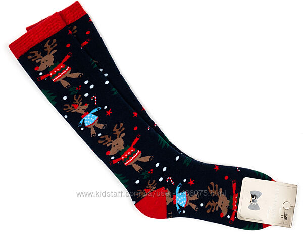 Якісні високі махрові новорічні шкарпетки з оленями. Три кольори.