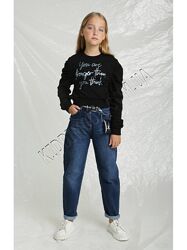 Хіт Стильні джинси - слоучі з ременем для дівчинки. На 10 років.