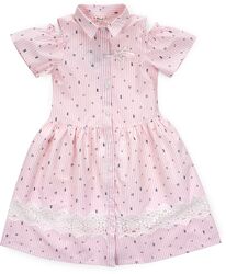 Легка літня сукня з ніжною прикрасою та мереживом-макраме.  7-10р