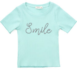 Стильна футболка Smile з трикотажу-резинки для дівчинки. 7-14р. Два кольори