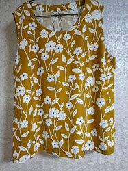 Актуальна лляна льон лен блузка блуза квітковий принт квіти  батал бренд se
