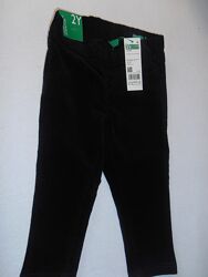 Бархатні чорні брюки-скінні Benetton на 2 роки