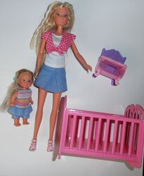 Лялька кукла Штеффі Steffi з донькою Еві Evi та набір меблів від Simba