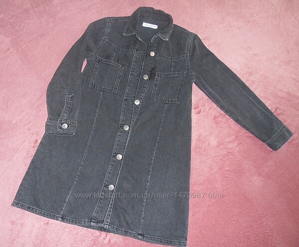 Шкільна форма чорна джинсова сукня на зріст 128 см Зара Zara