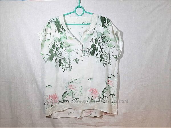 Легка котонова блуза-сорочка р 50-54