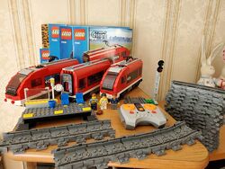Лего, LEGO, Сити, City , Пассажирский поезд, 7938