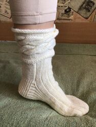 Шикарные тёплые вязанные носки ручной работы