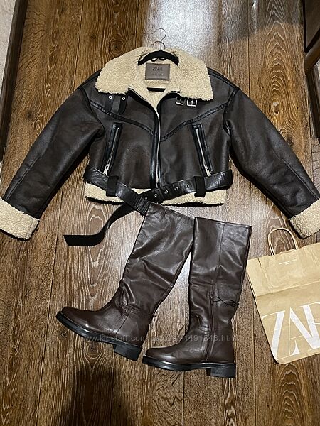 Мега крута актуальна укорочена дублянка zara