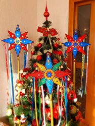Рождественская звезда на палке, різдвяна зірка для колядників, вертепа