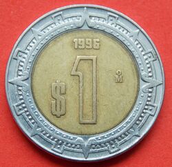 Монета Мексики 1 песо.