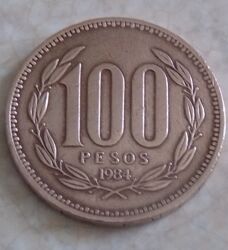 Монета Чили 100 песо