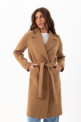 Шерстяное демисезонное стильное пальто Кара от Emass. Женское пальто деми.