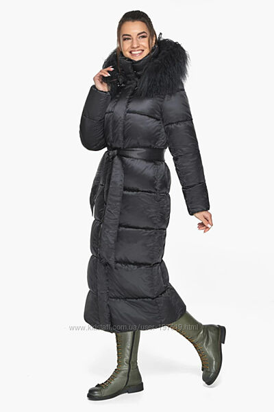Зимняя куртка с мехом, зимнее пальто, длинный воздуховик женский Braggart.