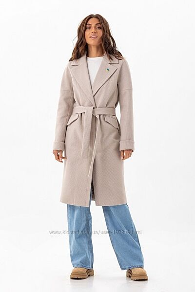 Женское стильное шерстяное пальто оверсайз Деми от ТМ Emass. Разные цвета.