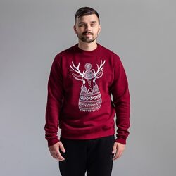 Новогодний свитшот с оленями. Новогодний свитер с оленями. Модель унисекс.