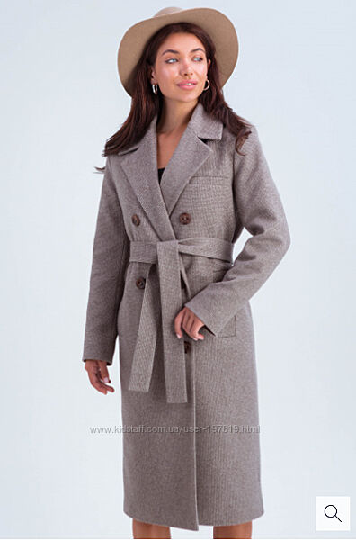 Двубортное шерстяное утепленное пальто Зара. Женское стильное пальто Emass.