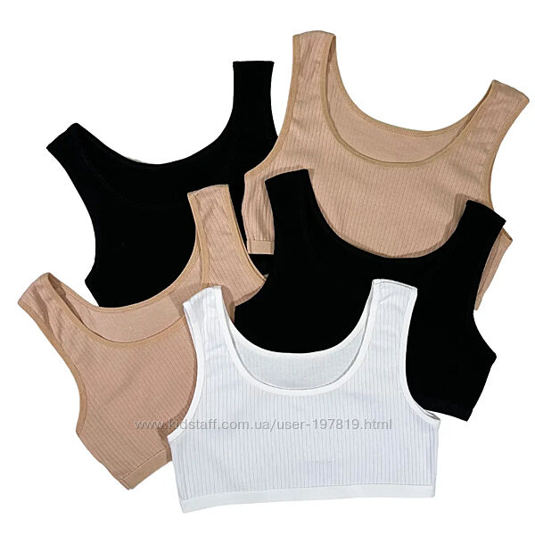 Набор 5 шт. Подростковый топ бюстгальтер рубчик девочке 8-15 лет Nicoletta.