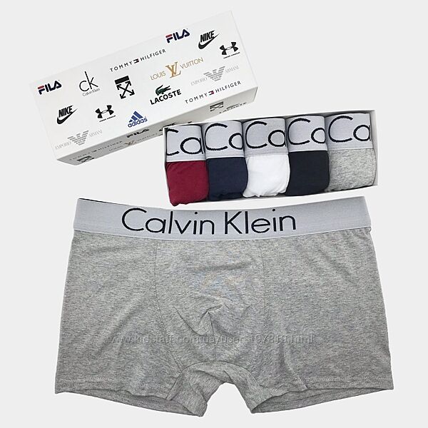 Набор 5 шт. Мужские трусы-боксеры Calvin Klein в коробке. Мужское белье СК.