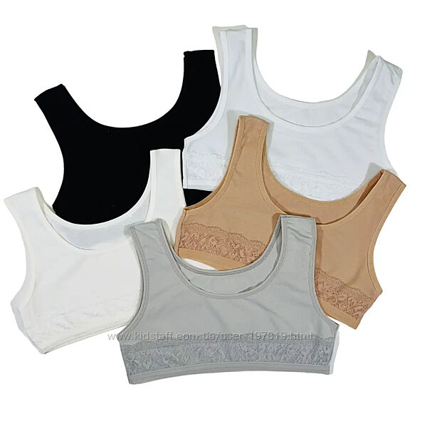 Набор 5 шт. Подростковый топик топ бюстгальтер девочке 8-15 лет Nicoletta.