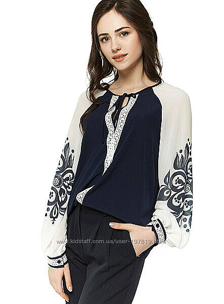 Шикарная модная женская блуза в украинском стиле вышиванка. Блузка жіноча.
