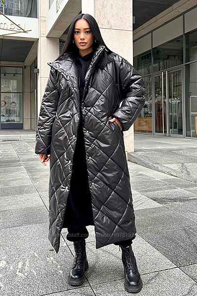 Зимнее стеганное пальто одеяло Ремми, женская длинная куртка. Тренд сезона