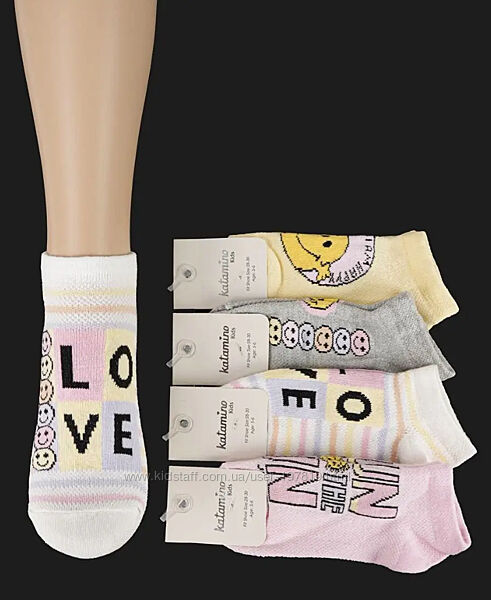 Набор 4 шт. Детские цветные носки для девочки 1-12 лет ТМ Arti, Katamino.
