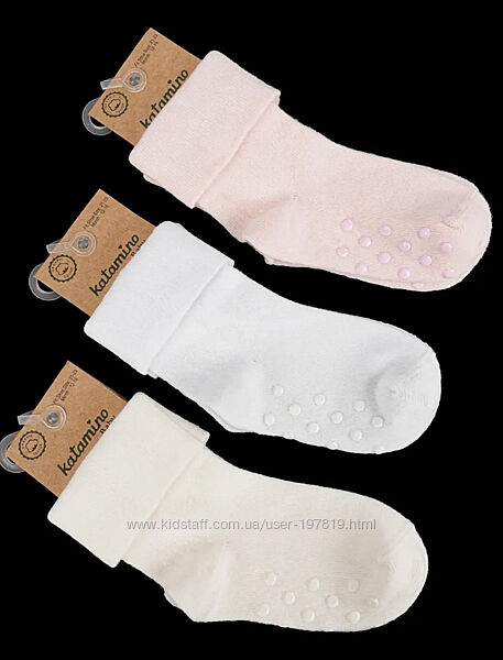 Набор 6 пар. Детские носки с тормозами для девочки 0-24 мес Katamino Турция