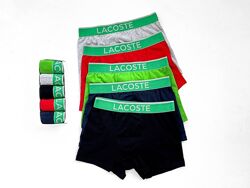 Набор 5 шт. Мужские трусы боксеры Lacoste в коробке. Мужское нижнее белье.
