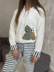 Домашній костюм, піжама кофта штани ТМ Lady. Теплая зимняя махровая пижама