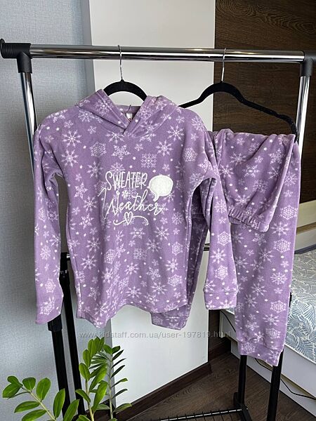 Флісовий домашній костюм, піжама кофта штани ТМ Pijamoni. Флисовая пижама