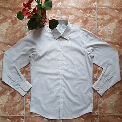 Рубашки slim в оливковую полоску Angelo Litrico без кармана M.