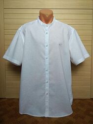 белая рубашка льняная из льна lerros батал большой размер XL/52р