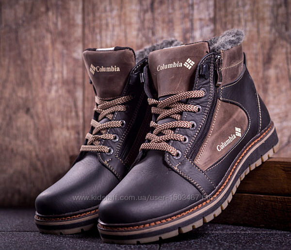 COLUMBIA K1 зимові чоловічі шкіряні черевики на замках кросівки на хутрі