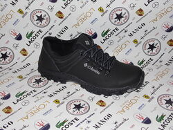 Чоловічі шкіряні прошиті кросівки чорні Мужские кожаные прошитые кроссовки