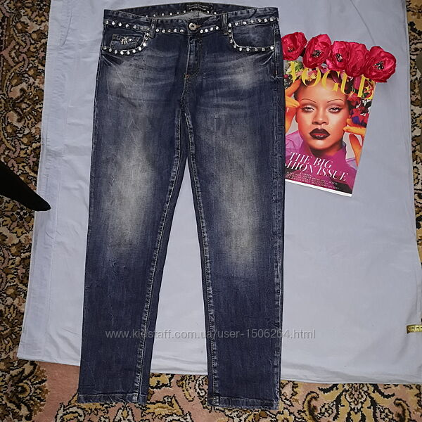 джинсы размер 46-48 / 18 стрейчевые AMN стразы слим Amnesia