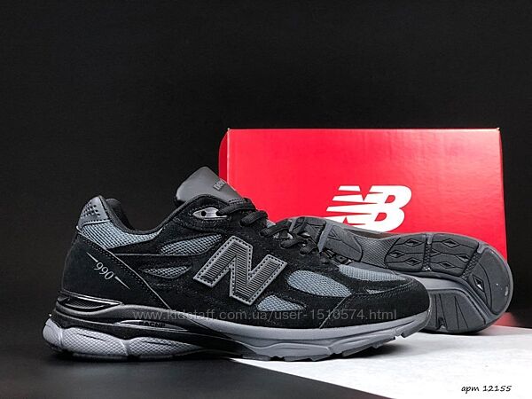 р.41  Кроссовки New Balance 990 черно/серые KS 12155