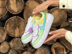 р.36  Кроссовки Nike Air Force 1 Shadow бело/салатово/желтые KS 10807