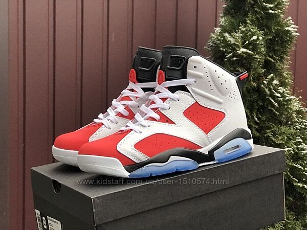 р. 45 Кроссовки Nike Air Jordan 6 Retro бело/красные  KS 10956