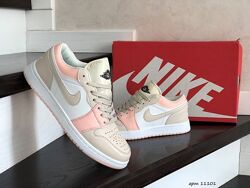 р.36  Кроссовки Nike Air Jordan 1 Low бежево/бело/розовые KS 11101