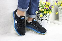 р.36,37   Кроссовки Nike Air Max 2017 черно/синие KS 11200
