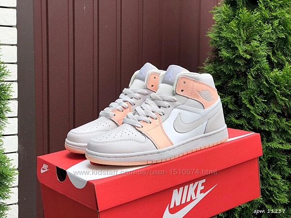 р.36  Nike Air Jordan серо/персиковые женские кроссовки KS 11237