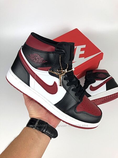р.44  Кроссовки Nike Air Jordan 1 Retro High OG черно/бордовые KS 11456