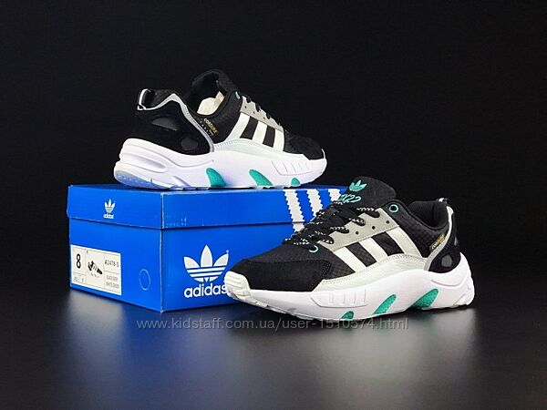 р.41-45 Кроссовки Adidas ZX 22 Boost черно/бело/мятные  KS 11609