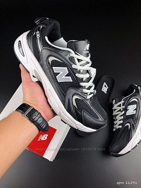 р.41-44 Кроссовки New Balance 530 черно/белые  KS 11591