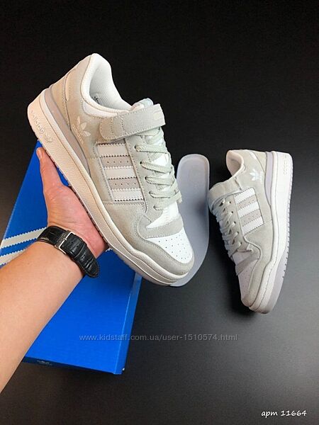 р.44 Кроссовки Adidas Forum Low серо/белые  KS 11664