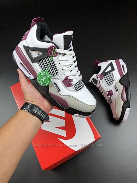 р.45 Кроссовки Nike Air Jordan 4 Retro бело/бордовые KS 11714