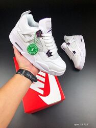 р.36, 39, 41 Кроссовки Nike Air Jordan 4 Retro бело/фиолетовые KS 11725