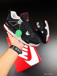 р.36-41 Кроссовки Nike Air Jordan 4 Retro черно/красные KS 11727