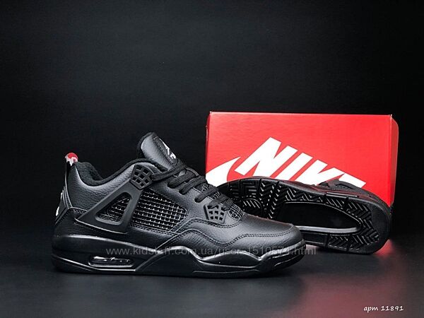 р.44  Кроссовки Nike Air Jordan 4 Retro черные термо KS 11891